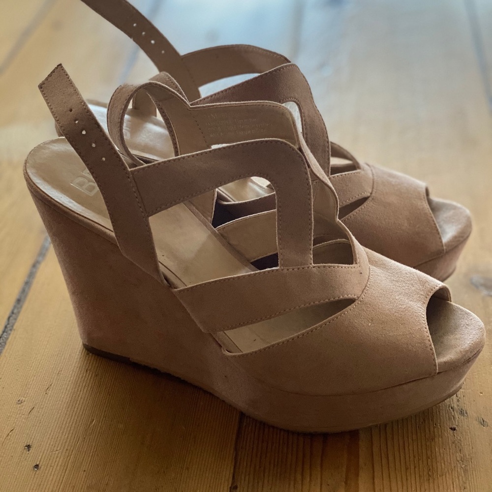 BP nude suede wedges